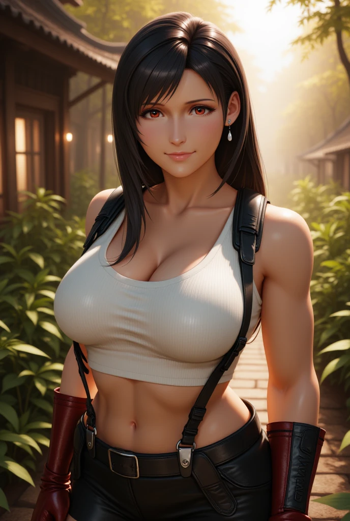 (highest quality:1.2, masterpiece), 8K, Professional Lighting, Cinematic Lighting, (1girl, 1bad man:1.5), Kaine, a character of Kingdom, black hair color, low ponytail, (sexy string bra, midriff, garter belt, pantyhose, sexy string panties), ancient sandals, ((ultra realistic exterior of abandoned hut, ultra detailed exterior of abandoned hut, in ancient China, mountain view, trees, grasses, rocks)), ((sunset time, dark atmosphere)), ultra slim waist, thin body, perfect slim body style, ((ultra huge breasts, ultra huge cleavages, ultra huge tits, ultra huge boob)), (standing), in front of abandoned hut, outdoors, looking at viewer, better eyes, perfect eyes, detailed face, shaved armpits, shaved underarms, ((looking at viewer)),
