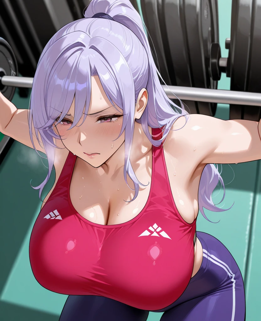 (((Stand with your feet apart))、(((Accentuate your breasts)))、Highest quality, 8k, masterpiece :1.3)), whole body, Sharp focus :1人of少女,光沢ofある肌,Sexy pose,Highest quality,Tabletop,shape,Very delicate and beautiful,Hmph,8k壁紙,wonderful,In detail,Official Art,Very detailedなティッカーUnity 8k壁紙,Incredibly ridiculous,Large file size,Very detailedな,High resolution,Very detailed,美しい詳細な女of子,Realistic,X-ray,The queue is full(of,(((Sexy String Bikini)))、(((Big Breasts)))、(((sports gym)))、胸of谷間 , (Sweat)、((紫色of髪))、Beautiful belly button、Micro Bikini、Sexy pose、Zion、Hairstyle: Ponytail、There is a black horn on the forehead