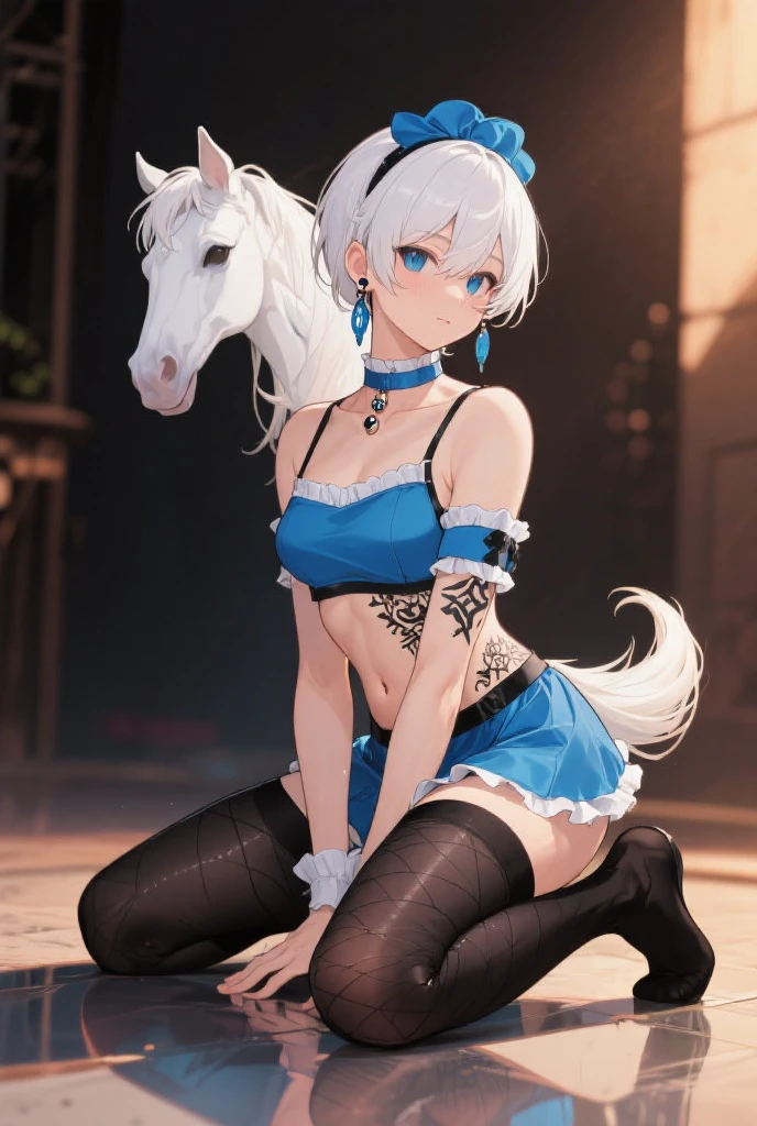 ((最high quality)), ((masterpiece)), (detailed), One person, (Large forehead:1.2) ((Toned body,Slender body,skinny:1.3)) ,extremely detailed cute anime face, (((Flat Chest))), (Flat Chest:1.1),((((A bob haircut)))),Complex eyes,beautiful detailed eyes,Symmetrical eyes,(((detailed face))),beautiful detailed lips, Dynamic pose, If you look at this, Resolute, High resolution,(最high quality),Perfect Face details, ((masterpiece:1.4, 最high quality))+, (ultra detailed)+, cute, (Flat Chest:1.1), Small breasts, Slim body, skinny, prominent clavicle, skinny arms, Flat Stomach, Pelvic bones are visible, Ribs are visible, Perfect Face, Complete limbs, (Flat Chest:1.1),Silver Hair, Wide-angle, Bokeh, Attention to detail, high quality, high qualityのアニメアートスタイル, masterpiece, occult,whole body, Full body, A white dress so sheer you can see the skin, String panties, Drenched in milk,Glowing Skin(Sweat:1.3),Riding a wooden horse,Show your ass,Bleeding from the stock,Restraints are scattered all over the place,Drooling,Infinite pleasures,Abalone dancing between my legs