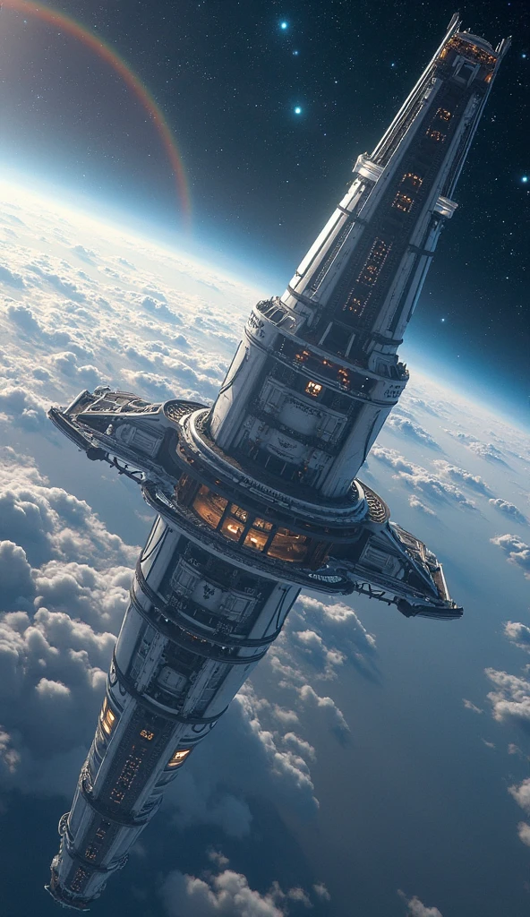 18 years old Italian girl, ((full body)), ((nude)), ((heavily armored space commander)), beautiful chest, standing with her legs spread apart, in her huge space ship at deep space far from the galaxy, no planet and no moon around there, milky way outside of the ship, zoom in from below