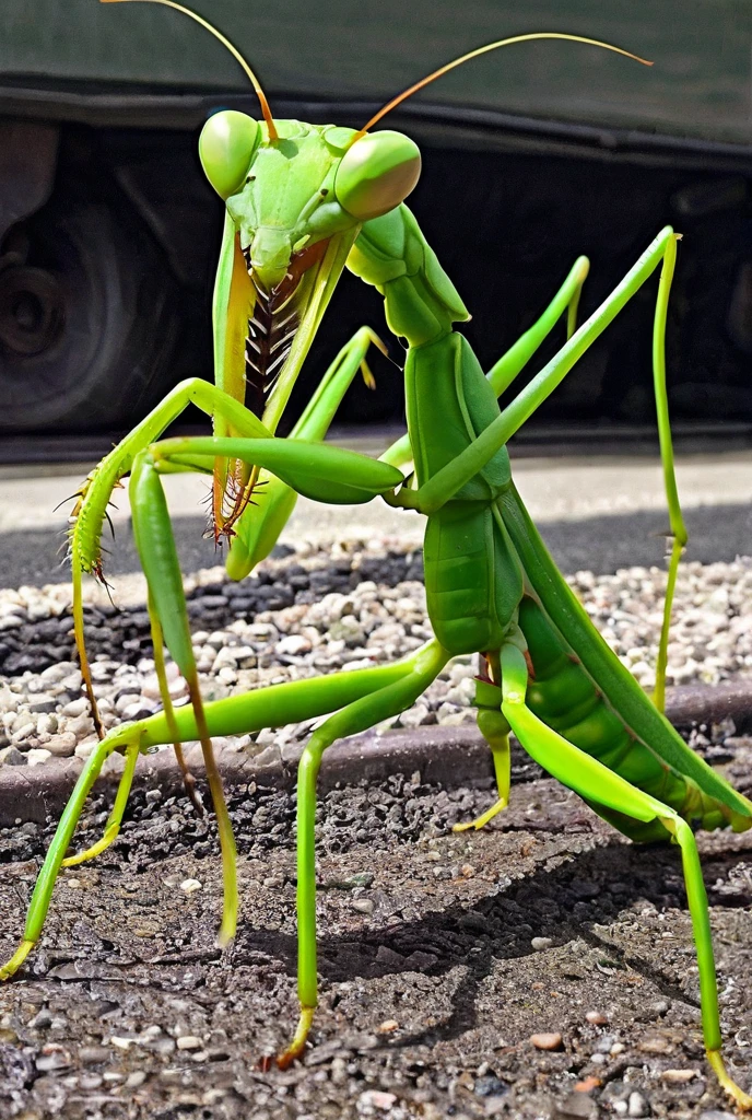 a praying mantis