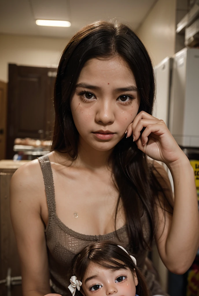 (editorial photograph of a beautiful 18 year old Indonesian woman:1.7), (microbikini:1.5), (highly detailed face:1.5), (muscles:1.5), (sitting on the bed:1.2), (background inside light, bright, private bedroom), (8k, uhd, dslr, high quality, cinematic lighting, bokeh), (dramatic, award winning photography, incredible masterpiece:1.3), super sexy pose, female fitness model body, masterpiece, perfect posture, ((((she is very bruised and battered from fighting and defeating a man in bareknuckle boxing))))