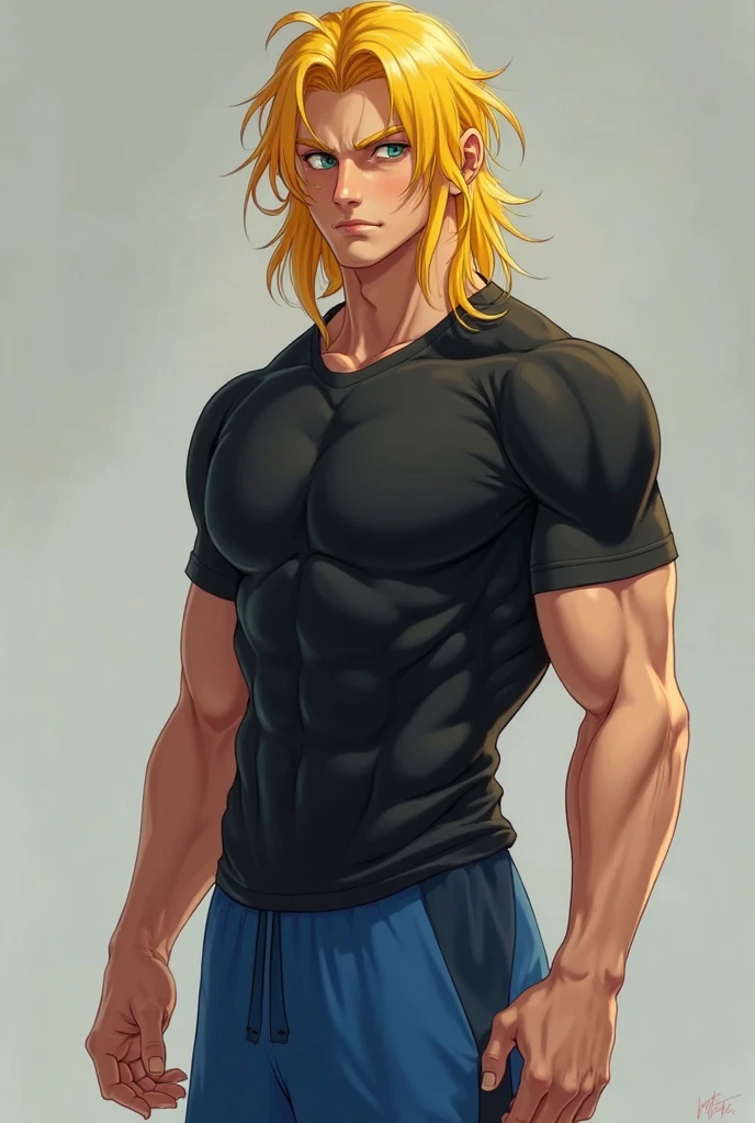 high quality, detailed, Realistic, (25 years old tanned shemale body builder), (strong muscle legs), (detailed blue eyes), (blond ultra short hair:1.1), (muscle),(tanned dark brown skin), dungeon, (black tiny thong), (bulge), (detailed puffy nipples), detailed areola,sweat, best quality,4k,8k,highres,masterpiece:1.2),ultra-detailed,(realistic,photorealistic,photo-realistic),evil smirk, face close up,--no watch,