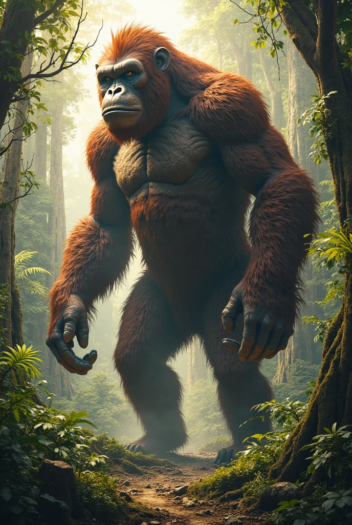 (PongoAbelii:1.1) Planet of the Orangutan, stands on building ruins, in military uniform (style by fking_scifi_v2:1)