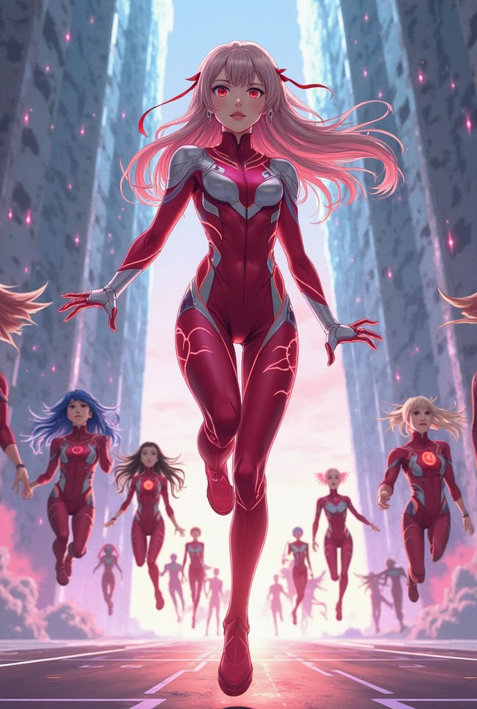 souryuu asuka langley, red hairs, green eyes, wlop