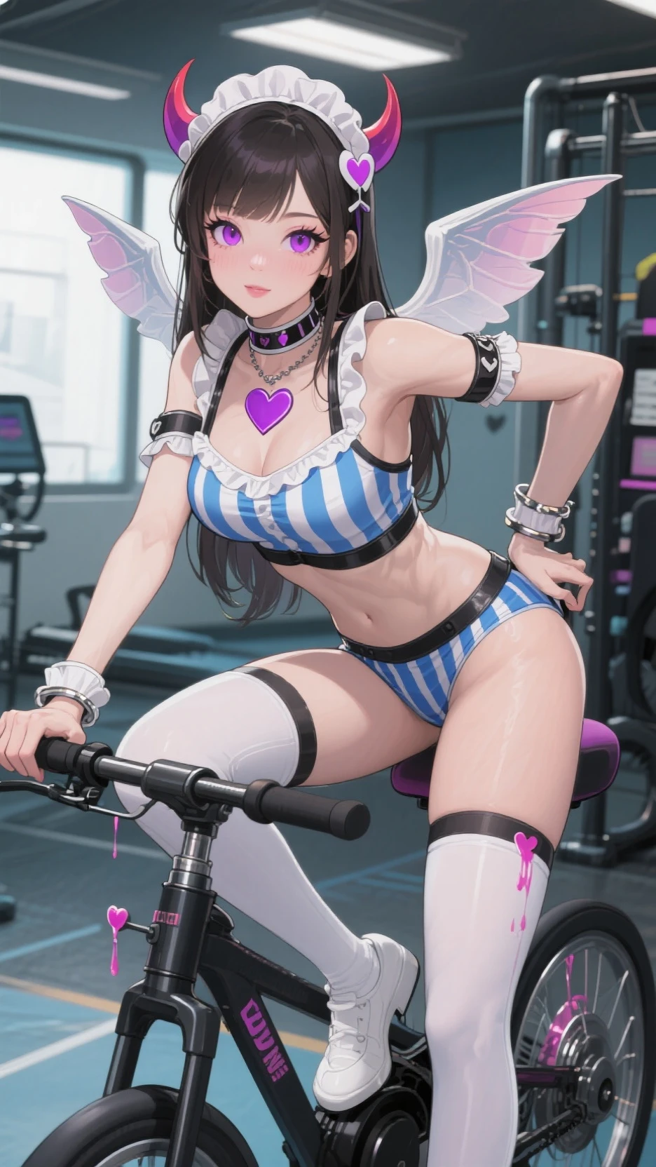 ((((Best Quality, 8K, 32K, masterpiece, 1.2)))),{{solo}},nsfw,{{{Artist: EUPHORIA's style}}},((perfect beautiful face:1.2)), slender body, sex machine, bdsm,((bound by sex machine:1.3)), ((inserted dildo into pussy, vaginal dildo:1.3)), high quality of vagina, vivid pussy, ((a lot of public hairs:1.4)), embarrassed, blush, looking at viewer, focus on crotches,