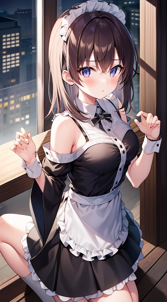 NSFW,(masterpiece:1.5, highest quality,8K), ((Ultra-high resolution、Very delicate、Optimal Configuration、beautiful light shines、unity 8k wallpaper, beautiful3Dアニメーション))、((beautiful, fine grain: 1.2)), Extremely detailed CG,BREAK (Perfect hands, Perfect Anatomy,Detailed Eyes:1.5,Fine eyes:1.5),(((hyoudou michiru, solo, black thighhighs, maid headdress, detached sleeves, black skirt, sleeveless shirt, white shirt, red ribbon, frilled apron))), (((Pay attention to the panties、Panties as a gift)))、Thick outline:1.3、Fine contours、Distinct colors、Vibrant colors,BREAK 非常にFine eyes、Eyes that reflect the light and shine beautifully:1.3、Highly detailed face、Clear Eyes、beautiful肌、Fair skin、bright、Vibrant colors、(beautiful銀髪:1.3),BREAK (((10 years old:1.3))),12 years old,Cute Face, Detailed face, Detailed skin, Detailed clothing, Detailed fingers, Toned Legs,Small waist、Attractive thighs、Amazingly thin legs、Incredibly slim thighs、beautiful太もも、 Beautiful feet、Her thighs are wet with a surprising amount of semen, A lot of milk spills from the mouth,BREAK Extremely heavy sweating,(((Amazingly large breasts:1.3、Amazingly plump and big breasts:1.5,Big Tits:1.5,beautiful胸、beautiful胸の形、Pointed Chest、The tip of the chest is sharp、Amazingly huge amount of cum and very wet all over the boobs:1.3))),BREAK (((Squat with your legs spread out to the side:1.3,Attractive cleavage,Spread your legs 120 degrees to the sides and squat down over a puddle with a diameter of 10 cm:1.5)))、Water dripping from the crotch、Transparent colored pee,BREAK Parts hidden under underwear are exposed BREAK Garters、leg garter、Black knee-high sockini skirt 30cm above the knee、Very small skirt,BREAK (((Small panties exposed:1.3))),BREAK The second, third, and fourth buttons of the shirt are undone、Upper arms exposed、Red collar:1.3,BREAK Brown loafers,BREAK pantypull,pantydrop,panties,(((A great many parts of the clothing are torn and tattered:1.3))),panties around one leg, panties around one ankle ,BREAK Open your mouth and laugh loudly、Ahaha、peace sign、anxiety、Very shy、(((I&#39;m embarrassed and my cheeks are very flushed:1.5、Imminent sex、Impending blowjob)))、Embarrassed and bitter,orgasm、Ecstasy、My face is wet with lots of milk,((Lift up your skirt yourself、Lift the hem of a skirt:1.5、Grab the boobs)),BREAK (((Shooting from below)))、The whole body is visible、 Bright and stylish cafe、beautiful景色,