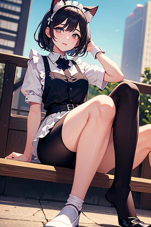 Best quality, Masterpiece, art, Stockings, shorts, Glasses