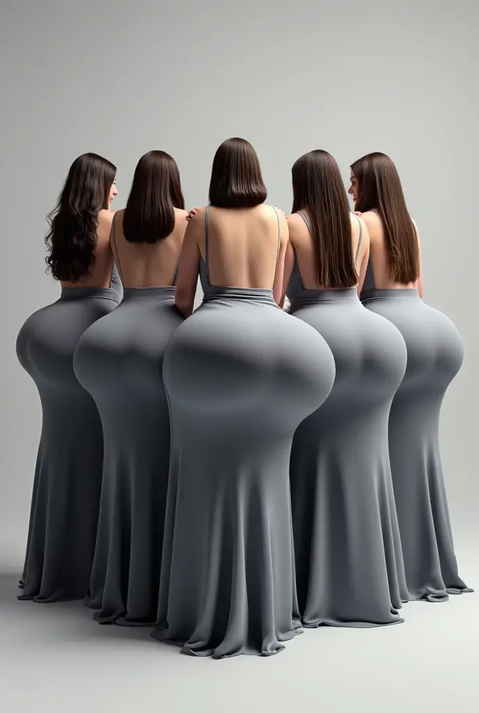 A group of very sexy, skinny girls of various ethnicities and sizes with gigantic breast, naked, apple bottom, in white see-through Negligee,  bending over, cleavage showing, volumetric lighting, from behind bending over, 8k, hdr, perfect face