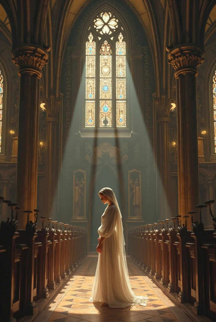 papel de parede CG Unity 8k altamente detalhado, qualidade superior, super detalhado, master part, Realistic, fotorrealista, Santa, Our Lady of Perpetual Help, ECC, Catholic Church, santidade, com placa com a seguinte escrita: ECC - NSPSTS