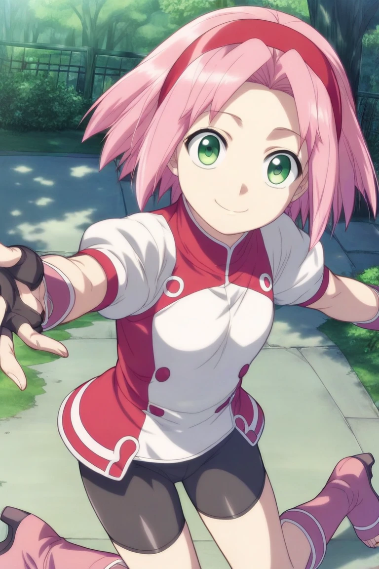 Sakura haruno, anime Naruto shippuden, She masturbates in the park, her is wet with squirt, nice, best quality