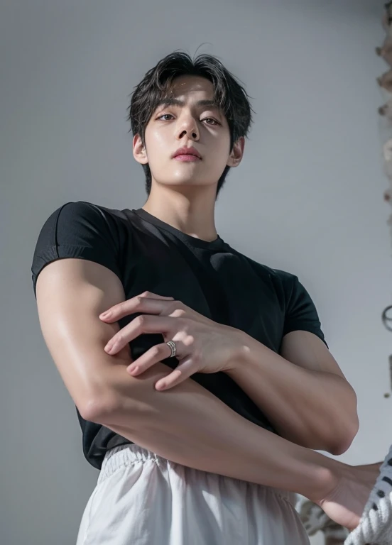 Asian alpha male wearing a black shirt looking at the camera, Shin Jinying, Kim Do-young, Paint Ulzzang, Shen Quanrui, korean men, Shin Jin Young&#39;s Aesthetics, faceเกาหลีที่น่ารัก, handsome young man&#39;face, Jaeyong Nam, beautiful eyes、Kim Taejoon, Hyungtae, Inspiration from Jong Suk Lee, Avatar, Korean artist, Jung Jae Hyo 