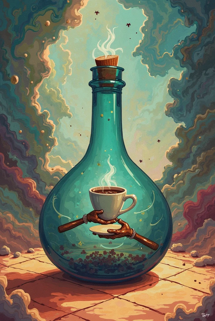 masterpiece, absurdres, extremely detailed, <lora:madeofearthai:0.6>, madeofearthai, teacup (blue earth), (green earth), (brown earth), (pink earth), (yellow earth), (white earth), (purple earth), (red earth), (black earth), day, volumetric lighting,