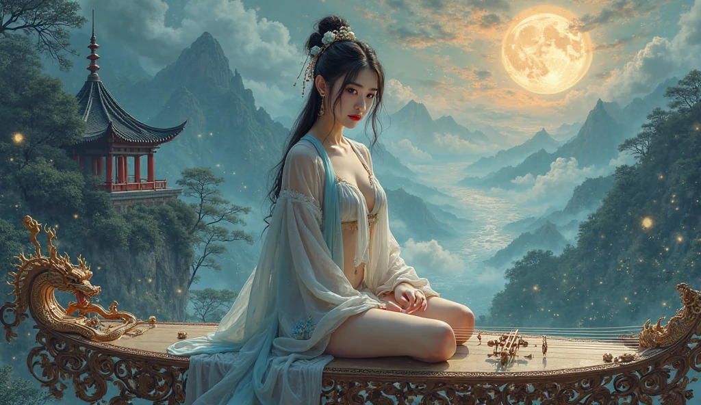 shrine maiden, japanese clothes, detached sleeves
hakama short skirt
bottomless, no panties, ofuda on pussy, Maebari beautiful dance movements, Sitting,Long legs , ((Flowing long hair))Official Art , Unity8k Wallpaper , Extremely detailed , Visible cleavage, Pretty and beautiful , Sexy long legs, masterpiece , best quality ,Practical, Very detailed illustrations ,Extremely detailed , Intricate details , Extremely complex and detailed , Very detailed 8KCG wallpaper , Caustics .reflection , Ray Tracing , Devil Theme ,nebula ,Dark aura, Network Effects , (1 Girl)Solitary , 小蓝Butterfly , Dozens of monarch butterflies around , (Blue plasma flame , (insect , Butterfly)) 圣光Butterfly天使 , Butterfly翅膀 , Pastel tones in Rococo style ,Light white and light dark red , Incredibly beautiful , Cherry blossoms , Surrealism ,painting , Ethereal , Mixing reality and fantasy elements ,Ray Tracing , Complex patterns , Delicate lines , Perfect your hands, Starry Sky , rich and colorful , Star