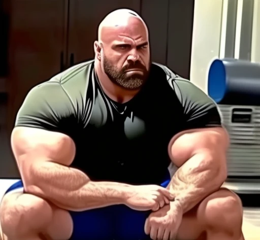 Wide medium shots, ground level camera shot, ,((hyper muscular)) old man sitting in chair, black underpants , hyper muscle, hyper pectoral, hyper bicep, hyper arms, bulge, white and short hair, super thick arms, super big pectoral, super wide pectoral, topless, shirtless.