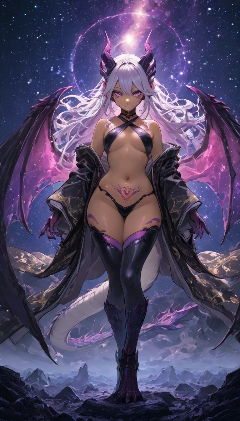 Demon girl , Beautiful face, in elaborate demonic armor, muitos pequenos detalhes, ornado, she is in a Beautiful castle or fortress, it is Beautiful and Evil with purple light, a Demon girlo tem 18 anos, Beautiful, seios gigantescos, She's looking seductively at the viewer, 8k, high resolution, elementos de fantasia, pedra esculpida elaborada. um trono, skulls, fires, she is a demon queen, Evil, assustador, mas sedutor , (seios gigantescos:1.6), rosto detalhado, Sexy 18 year old demon girl crying, elaborate Beautiful costume huge breasts perfect, pele branca, caucasiana, horns on head, dEvilish smile, master part, best quality, (Realistic, photo-Realistic:1.37), 8k, an extremely delicate and Beautiful, Amazing, detalhe fino, Arte Oficial, Absurdo, incredibly Absurdo, tamanho de arquivo enorme, ultra-detalhado, extremamente detalhado, Beautiful detailed girl, 1girl, (figura feminina perfeita), corpo inteiro, statues of demons in your throne room, enormes pilares de esqueletos e fogo. olhos brilhantes. (Elaborate demon costume, couro preto, embossed symbols and designs, altamente detalhado, mysterious symbols, Escondido: 1.6) SFW