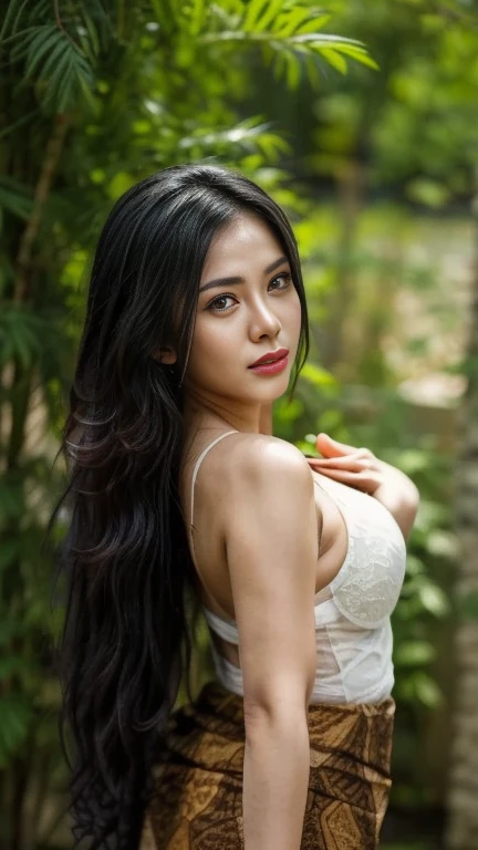 Beauty, Mystical Eyes、Big 、Super sexy、Pale skin、Shiny Hair、Bob Hair、Loose and fluffy perm、Black Hair、Are fat、fat、smile、Heavy makeup、Pink lipstick、Thick lipoisturized lips、Plump、Voluptuous、Indian、spring、Blue sky、White cloud、looking at the camera、Has bangs、Bangs fall on the forehead、Heavy makeup、Heavy makeup、The face is dark、Exotic Face
