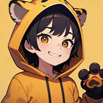 (( ((Retsuko, panda-vermelho, Aggretsuko)), Female, figura feminina, coxas grossas, quadris estreitos, bunda grande, mamilos cobertos, seios, small seios, suado, ((partially visible vulva, mons gordos, camel toe, camisa solta, camiseta, corte superior, camisa amarela, Correia, black Correia)), ((pose sedutora, carrancudo, os olhos arregalados, envergonhado, bashful expression, Rubor, fundo simples))
