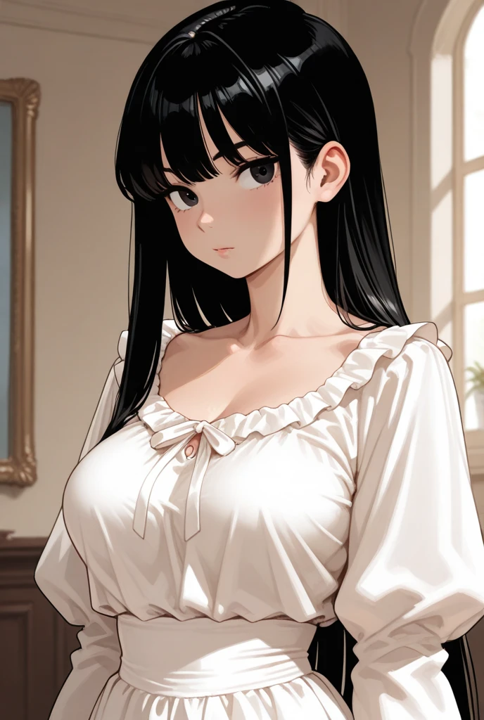 (((masterpiece))), (((best quality))), ((ultra-detailed)), (highly detailed CG illustration), Boa Hancock, (masterpiece:1.5), Detailed Photo, Sexy, (Best Quality: 1.4), (1girl), Beautiful Face, (black Hair, long Hair: 1.3), Beautiful Hairstyle, beautiful detail eyes, (realistic skin), beautiful skin, absurd, attractive, ultra high resolution, high definition, (sexually aroused:1.5), Pinkish white skin, cool white light, sexy pose, Beautiful , white background, pink soft white light, Wear a white dress, (bukkake:1.4), mature,