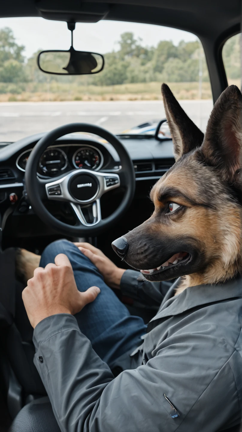 black lab dog sitting in the back seat of a car with a man, a photorealistic, tumblr, furry art, furry art, ultra realistic picture, extremely realistic, furry black fur body, sitting in her car, hyper realistic fur, ultra realistic, ultra realistic pictures, realistic art, extremely high detail!!, furry art her canine pussy squirting