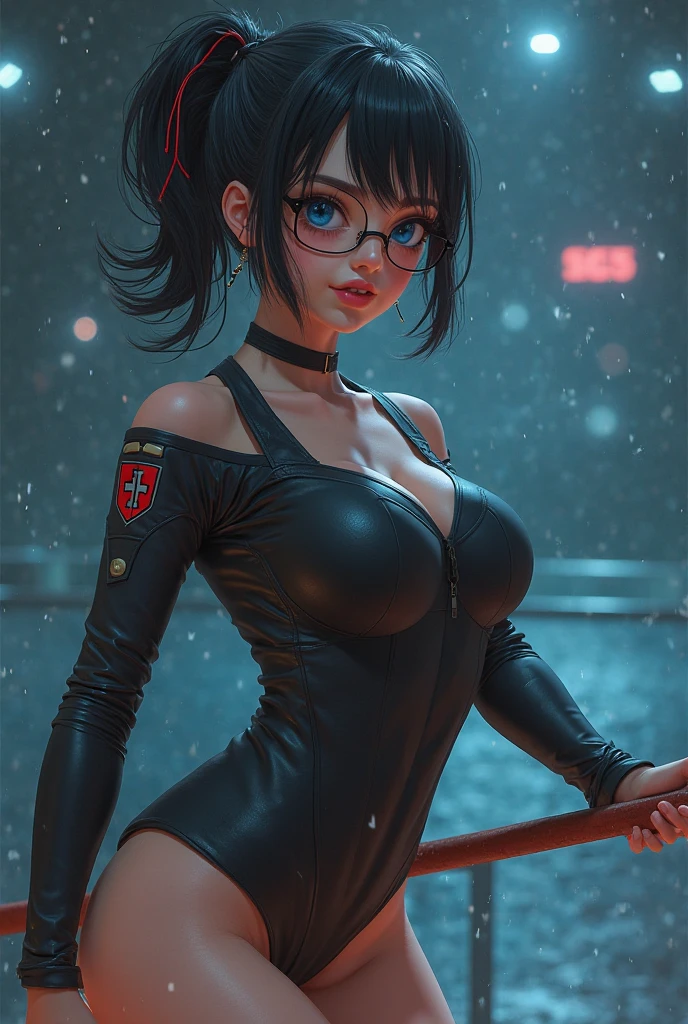(ultra-detailed,photorealistic:1.2), HDR, professional, vivid colors, bokeh, 3D rendering, sexy curvy girl, solo, black hair, ahegao face, big boobs, sensual, seductive pose, soft lighting, lace lingerie, high heels, boudoir photography, glamorous, confident expression, alluring gaze