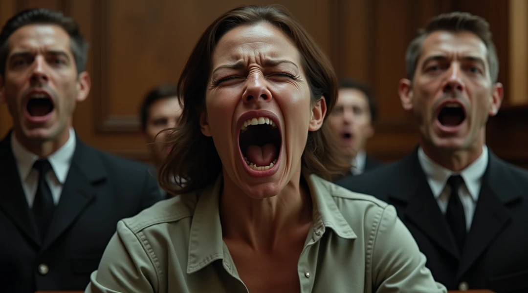 Scenes depicting individuals resisting or being restrained to receive the microchip against their will.