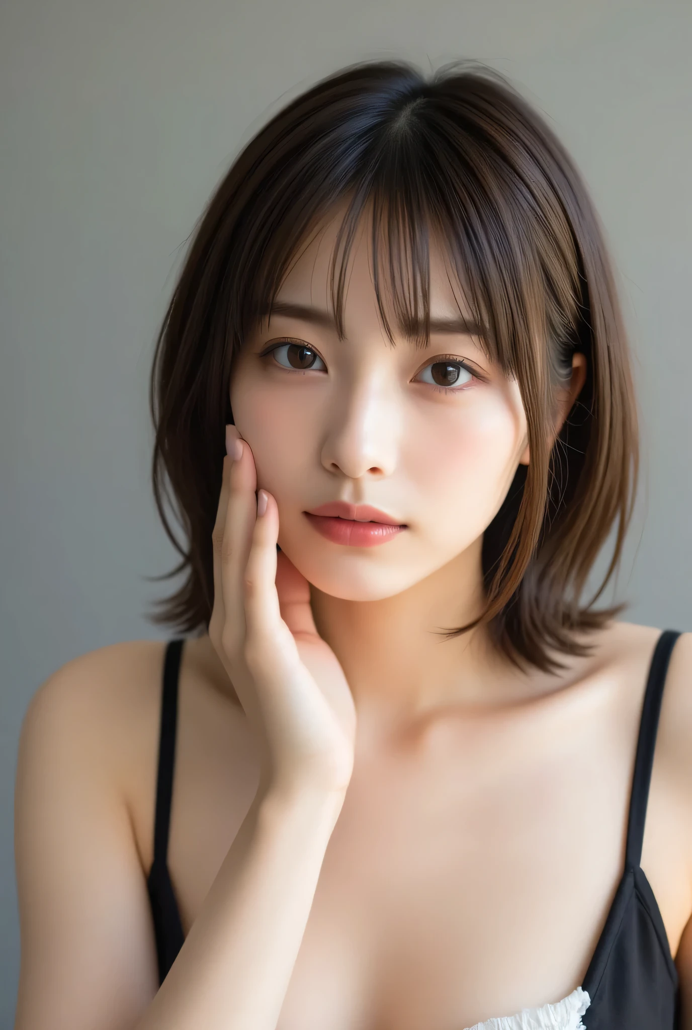 (masterpiece:1.3), high quality, 8K, high reality, ultra detailed, realistic,
BREAK,
beautiful detailed face, pale skin, realistic glistening skin, correct anatomy, (well-aligned teeth:1.1), Detailed eyes, symmetric eyes, Light Brown eyes, Double eyelids, perfect and glamorous body, Highly detailed face and skin texture,
BREAK,
(Cute Japanese woman),(A classy and Cute woman:1.5), 25yo, (wearing sexy bikini, very thin bikini:1.37), (beautiful and classy smile:1.37), Detailed eyes, symmetric eyes, Light Brown eyes, Double eyelids, Thin eyebrows, (Glossy lips:1.4),
BREAK,
Looking at camera, From the waist up,