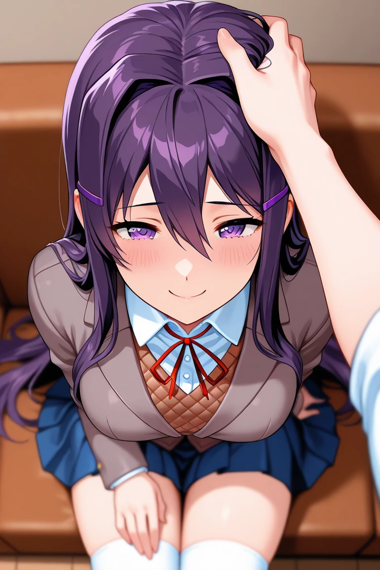 masterpiece, highest quality, High resolution, (1 Girl), masterpiece, highest quality, High resolution, (licking my dick:1.2), (holding penis:1.2), on bed, bedroom, Hitagi Senjogahara, Senjougahara Hitagi, Long Hair, blue eyes, Purple Hair, (Medium chest:1.2), (Embarrassed face:1.3),