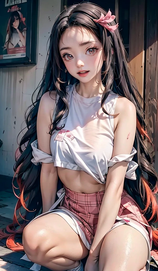 Divide Ratio : 1,1,1 Base Ratio: perfect dynamic composition:1.2,beauty(mixed girl)(kaguya otsusuki:0.9)(hinata hyuga:0.1) in (Intricately detailed photo of a ((18-year-old))),((photorealistic)),((Hyper realistic)),((sharp focus)),(highest resolution),(the most absurd quality),(masterpiece),((natural, soft lighting during the day)),supermodel,((best high quality real texture skin)),(Highly quality texture hair),(curly black hair(red highlights))Intricately detailed:1.44)),(perfect proportions),(anatomically correct),((perfect female body)),((Sagging very large full ???????:1.2)),slim face,beautiful cheekbones,((long legs)),(slim-muscled body),(Super beautiful face),(realistic face),(highly detailed face),absurd,(Intricately detailed eyes),(tired and sleepy and satisfied:0.0),a woman's eye with a digital rendering,realistic eyes,perfect round eyes,finely detailed pupils,BREAK(brown_eyes),detailed lips,((red_lipstick)),(pink_makeup:1.33),(Detailed nose), slim waist, full body, denim mini shorts, black off-shoulder crop top