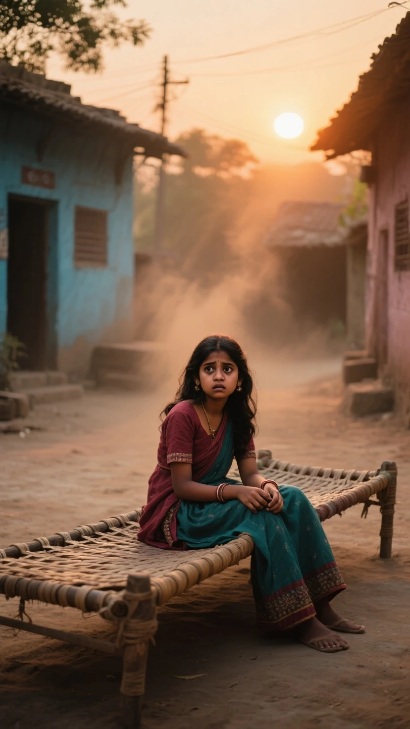 Crying indian girl alone