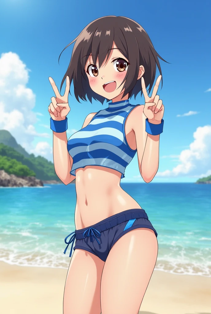 Mirai Kasuga, (highest quality, 8k, masterpiece, Very detailed:1.2), (Lens flare, Particles of light, Shine), Big Breasts, smile, Open your mouth, masterpiece, highest quality, Very detailed, High resolution, Very detailedなCG, (Official Art), Off the shoulder, Micro Bikini, Light blue bikini, (Embarrassing:1.1), (blush:1.2), Open your mouth, ((Spread your legs))(shout:1.1), (Moving lines:1.1), blue sky, summer, Sandy Beach, Cowboy Shot, (((Browsing Caution))), ((gang rape, Two boys)), Nipples, Embarrassing, From below, (Embarrassing:1.1), (blush:1.2), (orgasm:1.2), charm, (shout:1.1), (Move a row:1.1), Sweat, Heavy breathing, Expansion Division, missionary, One boy, penis, Lie in, Vaginal, throw, Spread your legs, Sex,
