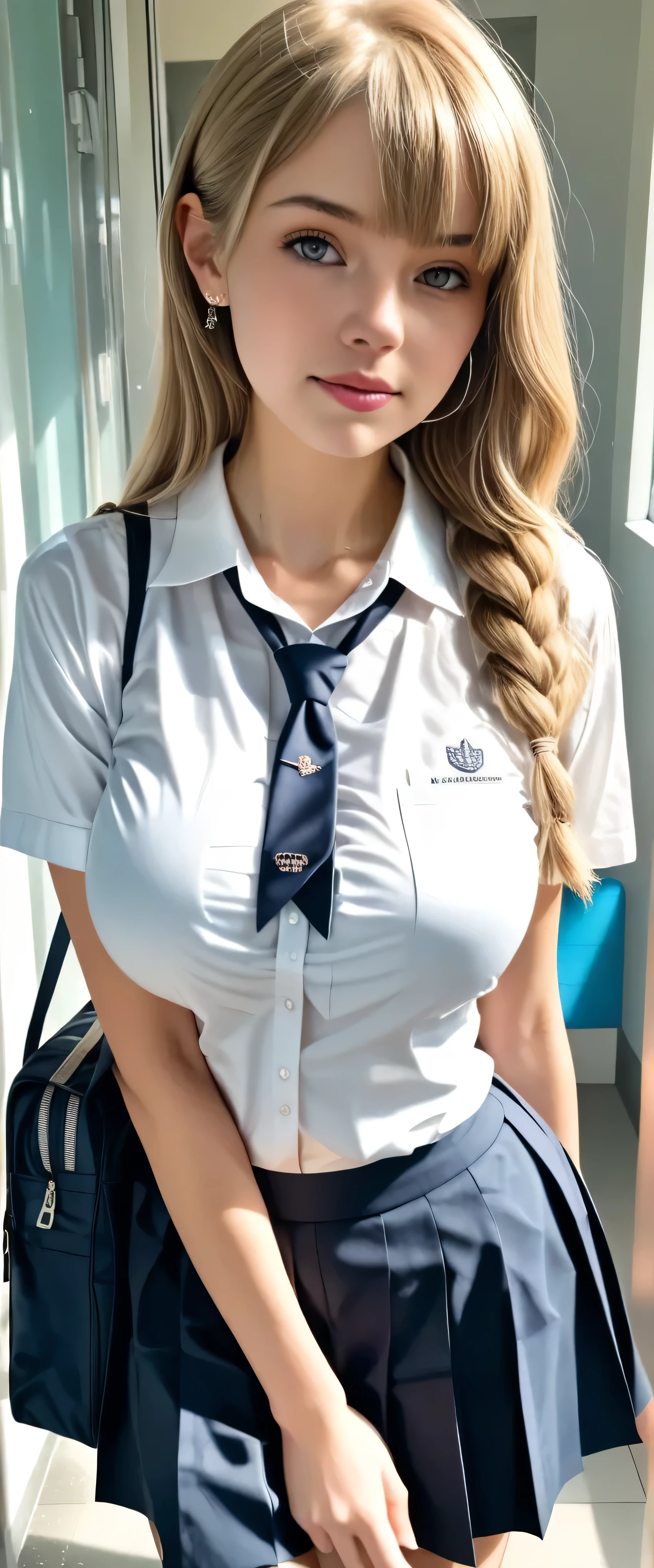 (rating_safe),busty 21yo girl,school girl outfit