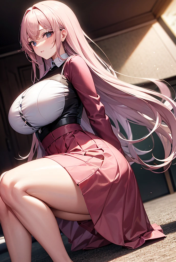 (masterpiece)、(Best image quality)、(Very detailed)、(Very detailed)、4K、(8k)、Best image quality、(beautiful), 1 Girl, star hair ornaments, hair ornaments, Pink Hair, Long Hair, Huge breasts、Thick thighs,A light smile、Dynamic pose、Dynamic Angle、Noise Reduction、Emphasis on the ??????、Breast Augmentation,Black Pantyhose,(Nurse uniform:1.4),The chest is exposed,(nsfw :1.2)