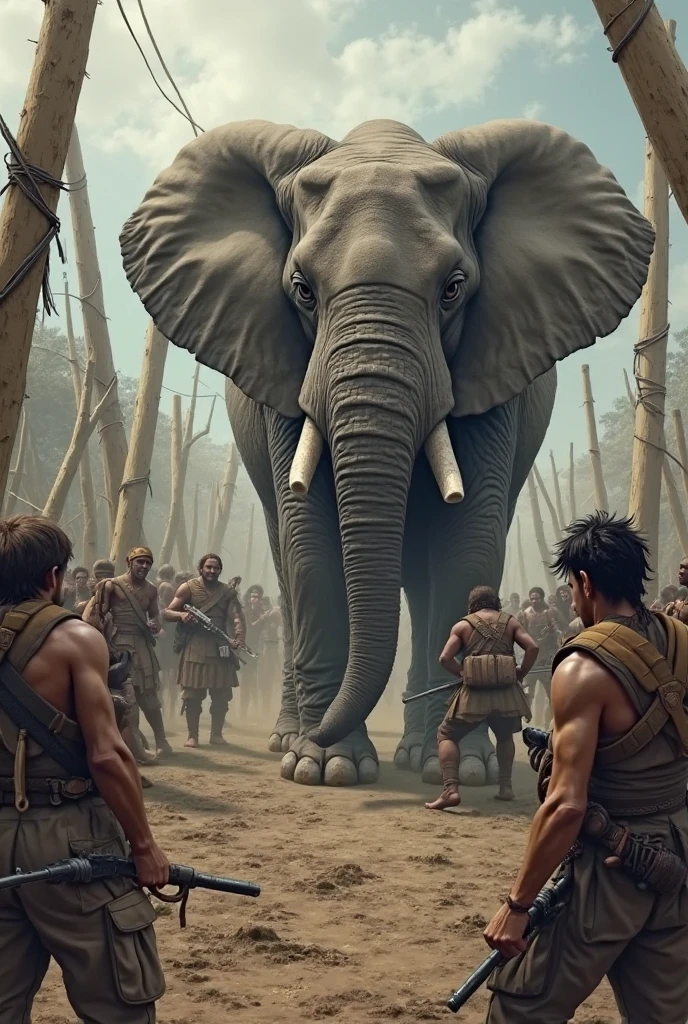 Elephant burn and beatan by humans