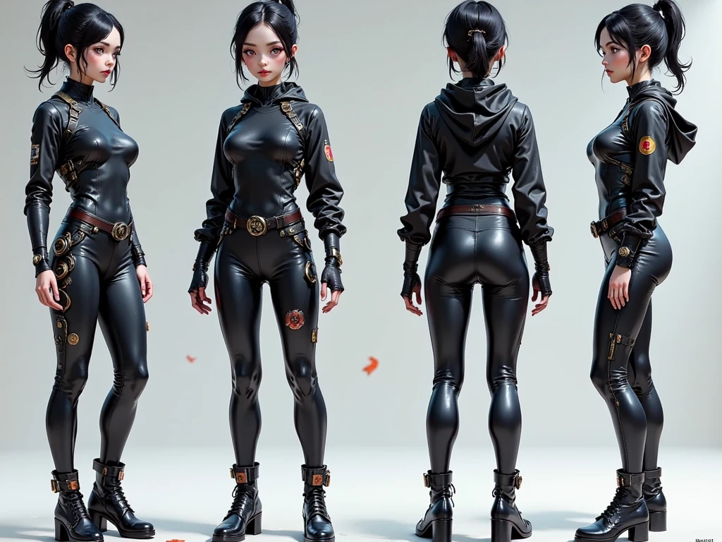 &quot;An ultra-realistic, ultra-detailed 8k RAW photo with realistic cyberpunk elements, in the best possible quality and ultra-high resolution, of a girl, detailed, mechanically deformed body, with long black hair
