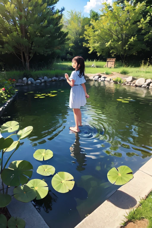 Little princess,Mountain hot spring,Lord,big stone in hot spring,Japan Deserted Hot Springountain hot spring