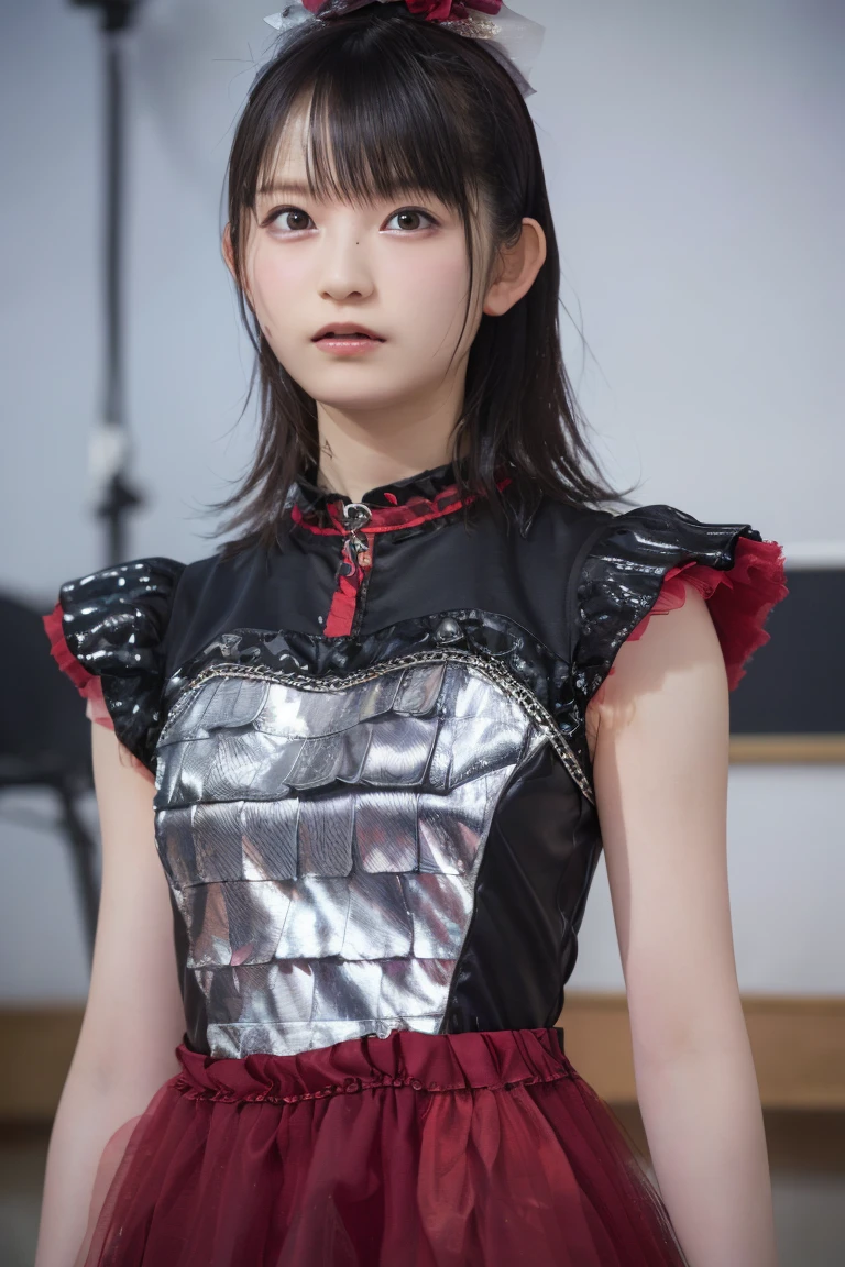 Highest quality, masterpiece, Ultra-high resolution, (reality: 1.4), Original photo, 1 female, mature, A faint smile, Plump body, , Cinema Lighting, From below,Medieval warrior、armor with open chest、(On all fours)、Butt-pushing pose、dorsal position、Top-down Bottom-up、Bare Chest、Nipples in full view、nsfw、Baby Metal