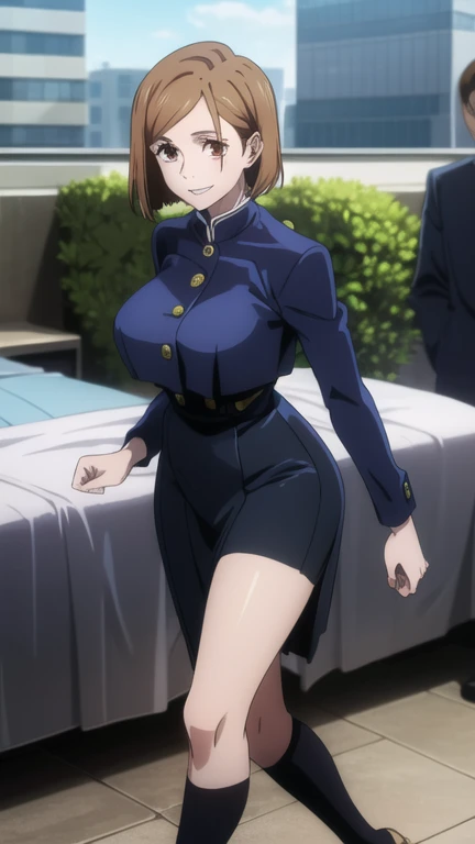 nobara1 a woman, Kugisaki Wild Rose、No bra, kneeling and ahegao, high quality, bob hair,