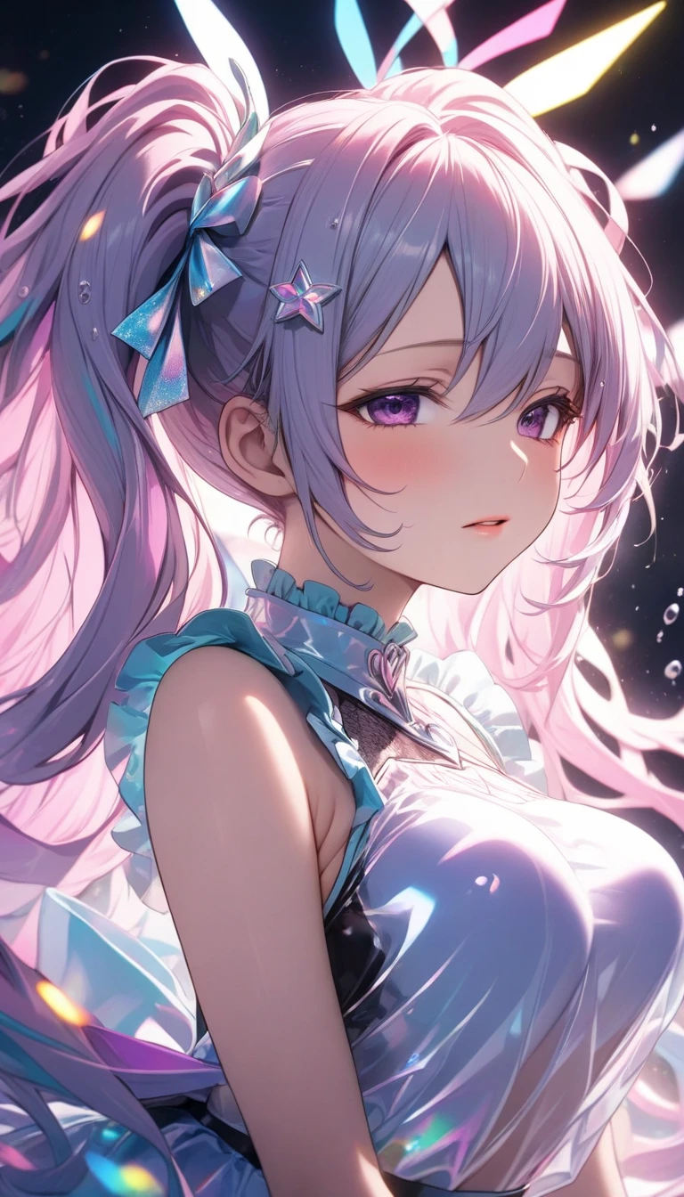semen,（semenで出来たスーツ）,Sticky，Sticky,semenで出来た白濁色のスライムスーツを着たエッチな女の子,Glowing Skin,See-through body