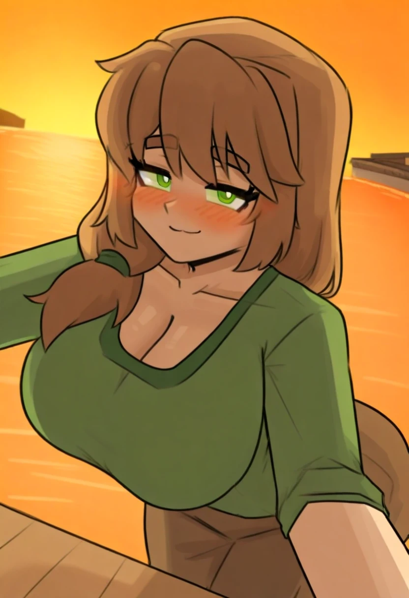 A Milf with Light Brown Hair and Green Eyes (NSFW)