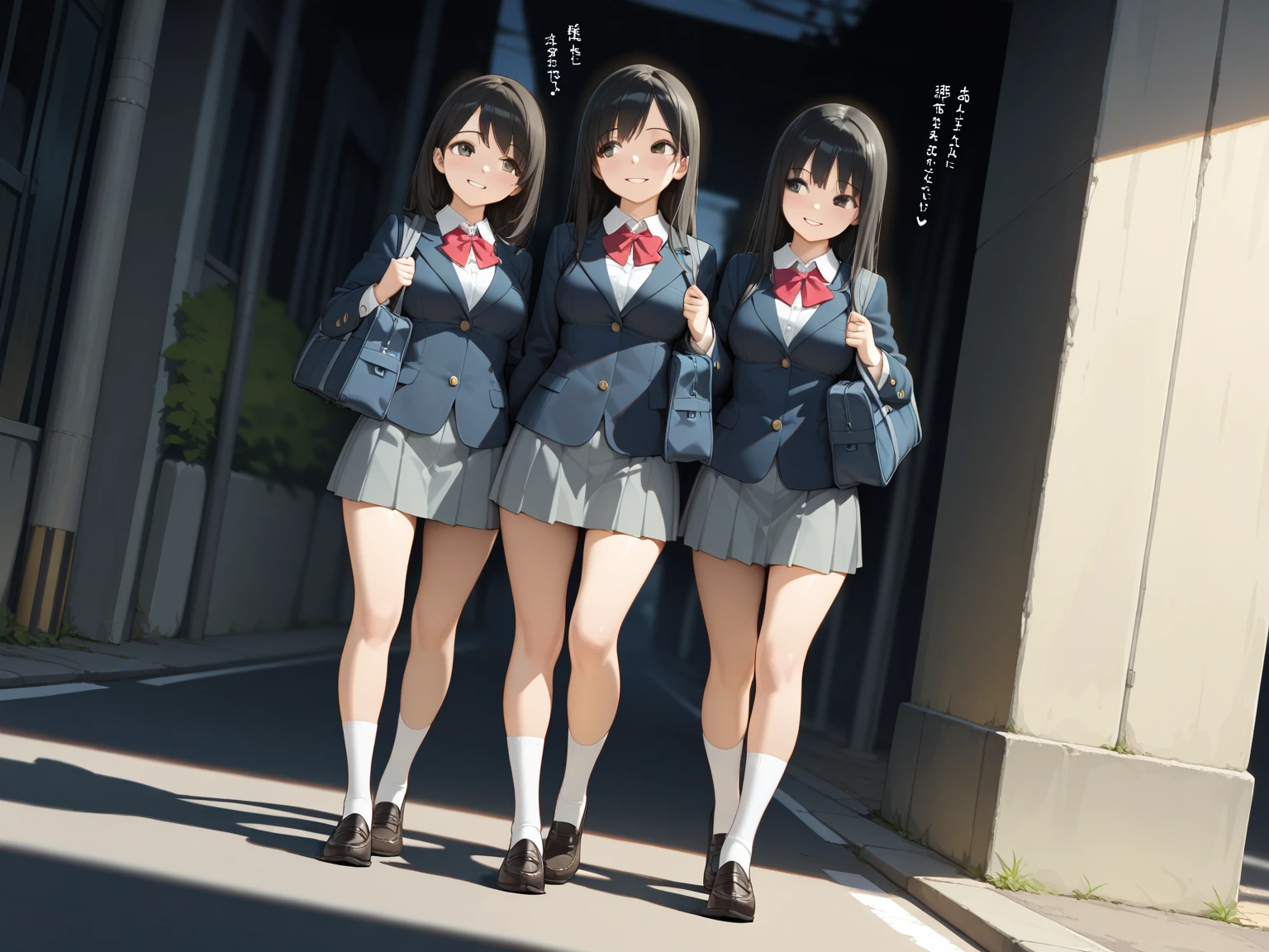 dual horsetail,nakeness,schoolgirls,photorealestic