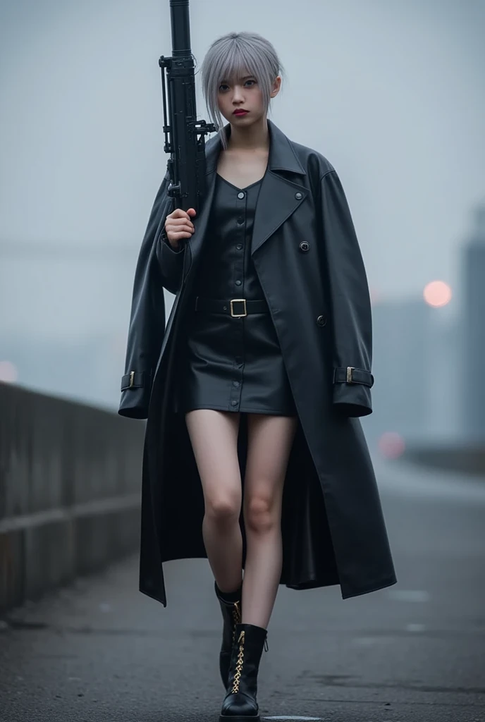 (Masterpiece, Realistic: 1.3), (Extremely Complex 1.2), (Realistic: 1.4), (Extremely Refined), (Surreal: 1.3), Surreal Photography, Extremely Detailed CG Unity 8k wallpaper, HDR, RAW Photos, DSIR, Ultra Wide Camera, Night Vibe, Art Style, (Shot on Canon 5D, 105mm lens, F/1.4 aperture), pose, good hands, good face, high resolution, Head: 1.3, ((Hasselblad photography)), fine skin, clear focus, (cinematic lighting), soft light, dynamic angle, [:( detailed face: 1.2): 0.6], wide resolution, exterior, 1 girl, red face, white skin, slightly open lips, full breasts, raised buttocks, long white trench coat, trench coat up to knees, trench coat completely covering the body, two-breasted buttons, white military cap, white gloves, white boots, green wavy curls, leather whip, tattoo, full body, Perfect body proportions, multiple angles, black sky, gloomy castle, moon, dynamic angle, ethereal, 8k wallpaper, masterpiece, best quality, super detailed, best lighting, best shadows