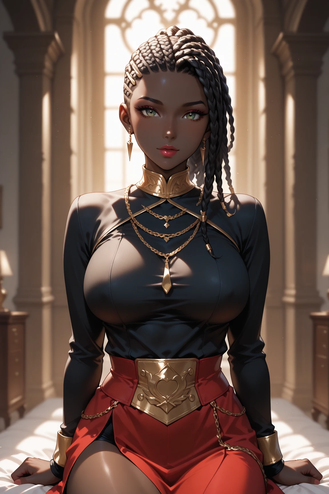 (Concept Art) of an (African-American) female, with dark (black dreadlocks), purple eyes, dark (brown skin), (pointed ears), (slutty assassin), sexy black robe, (lust) demon, (close-up shot), perfect composition, hyper-detailed, 8K, high quality, (perfect eyes), trending art, sharp focus, studio photo, intricate details, (Pin-up) pose, by Matteo Scalera