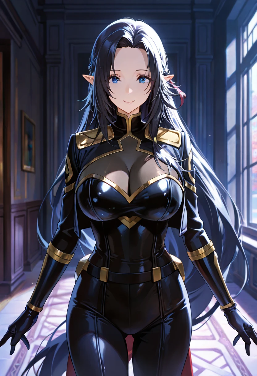 ((Finest quality)),(超A high resolution),(ultra-detailliert),((Best Anime)),sharpnes,vivid:1.1,The Art of Phenomenal Depictions, ((１adult  woman),(military outfits),A slight smil,huge tit,cleavage of the breast