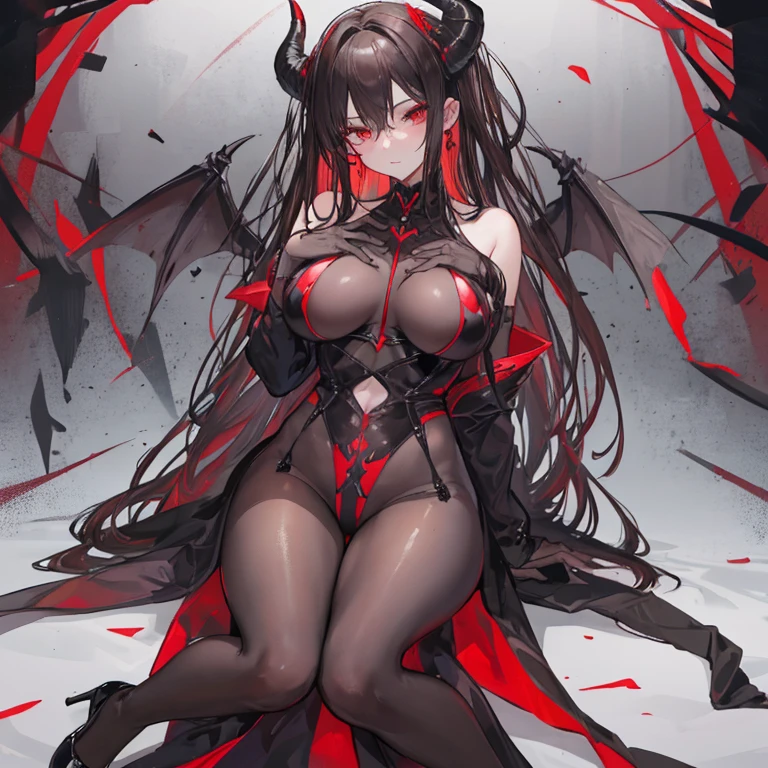 1 Female、Baalzebub's female reincarnation、Queen of the Flies、A woman in a devilish costume with countless flies under her control、Bat Wings、Goat horns、Detailed beautiful face、Shining red-black eyes、Thin eyebrows、flashy makeup, A scary background、(A swarm of countless flies:1.6)、The swarm of flies is silhouetted, projecting the face of a demon.、