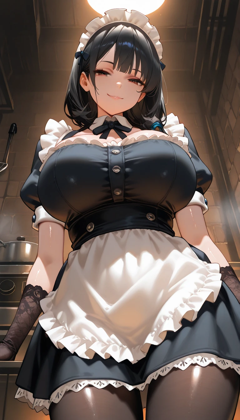 ultra-quality, ultla highres, Hyper Detailed, High contrast, superfine illustration, creative refinement, maid, ssmile,
