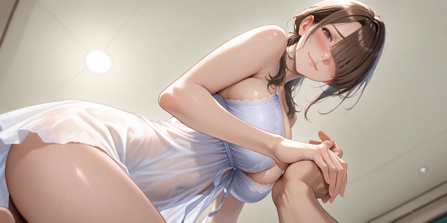 (masutepiece, Digital Art, Digital Illustration, 4K, 8K, Ultra-detailed, beautiful image, Sharp Image, Photorealistic, Raw photo, Perfect face, Perfect lines, Perfect eyes, Soft lighting) 1 woman, (lightbrown hair,Chignon Hair,Innocent look,drooping eyebrows,drooing eyes,with round face,Round jaws、Innocence,cute little,big eye,natural make up,kindly smile,E-cup,23 y-o woman:1.3),Two handsome men in suits, (ember,Men in suits,well-muscled,Firm shoulder width,Adult male,Boyish hairstyle,Man in his 30s with a cool expression,28-year-old man with bright smile:1.2),Flower Shop,In the storefront of a florist,Flower Cottage,colorful flower,Skinny Denim,white shirt,(Nervous,be shy,sleepy,embarrassed from:1.1),the kiss、kiss、a couple、couple kissing、Romance、Romance、ssex、have sex、Wet pubic area、insert 、Rape、Overflowing、A slight smil、Florist full of light,wretched、独奏,Full body painting,(One Girl And One Man,Having sex:1.5),(ember,Adult male,Rubbing the girl's boobs:1.2),Cheek dyeing、gasping face、embarrassed、boredom、begging、Unhappy、Greedy expression,Wet pubic area、 xen、Open your crotch wide、See-through lace underwear、Sheer nipples