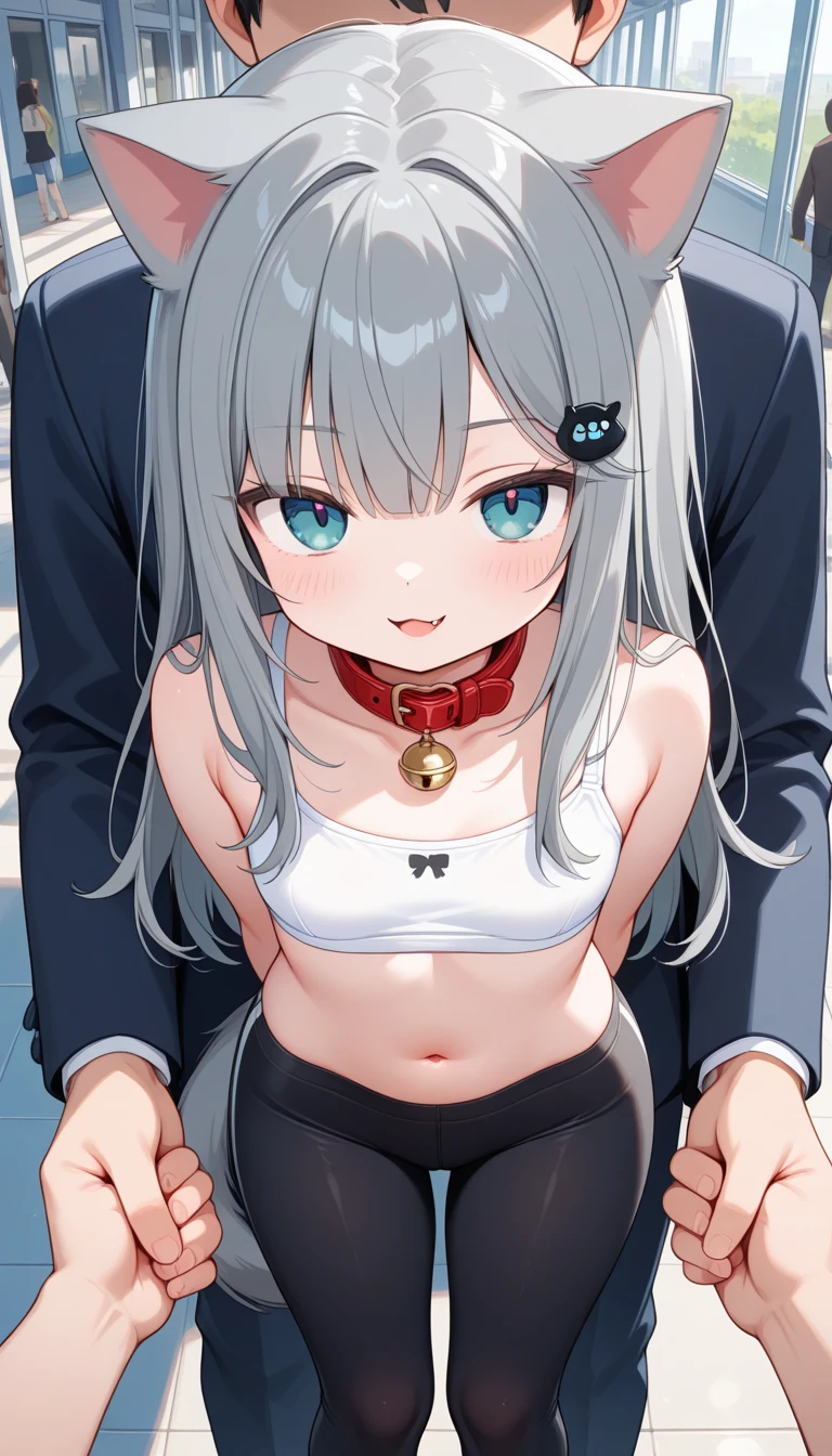 Sex with a naughty middle school student with long white hair(((Inserting a man's genitals between his legs)))