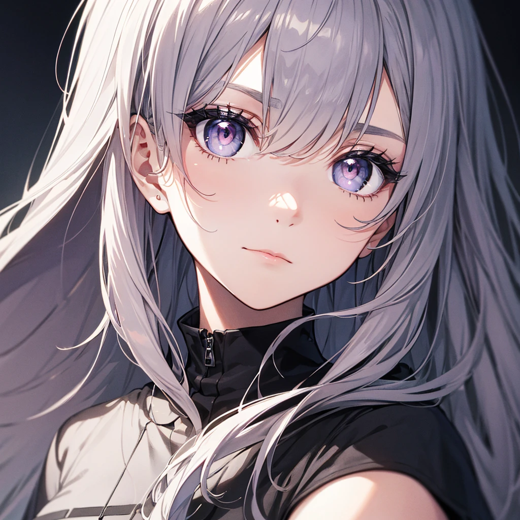 (Black jacket,Gray-haired,Purple eyes:1.1)(Anime Girls,Anime characters:1.1), (perfect Gray-haired boy:1.1), (女性Anime characters:1.1), (figure,anime-style art:1.2), (Vibrant colors,Contrasting Tones:1.1), (shadows and highlights:1.1), (Soft lighting,Illuminate your character:1.1), Fine grain,Lips and facial expressions,Hair blowing in the wind,Playful poses and dynamic movements,Beautiful background with natural elements such as flowers and trees,Happy and expressive emotions of the characters,High resolution,Extremely detailed depictions of character features and clothing,Professional artwork with realistic and photorealistic quality,Bokeh effect,Focus on the characters,Emotionally compelling storytelling,(1 Girl)
