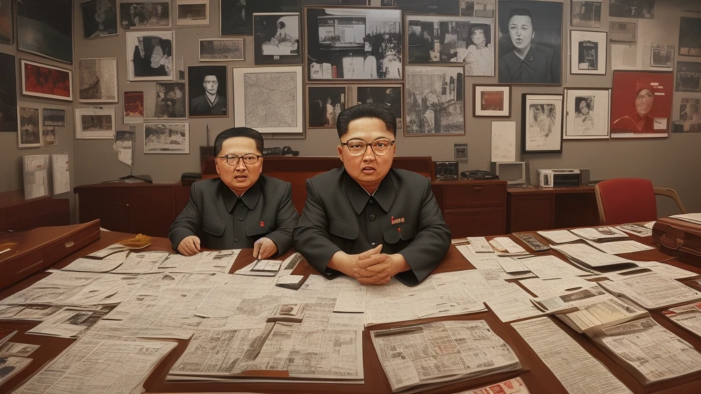 Fumio Kishida and Kim Jong-un meeting amiably